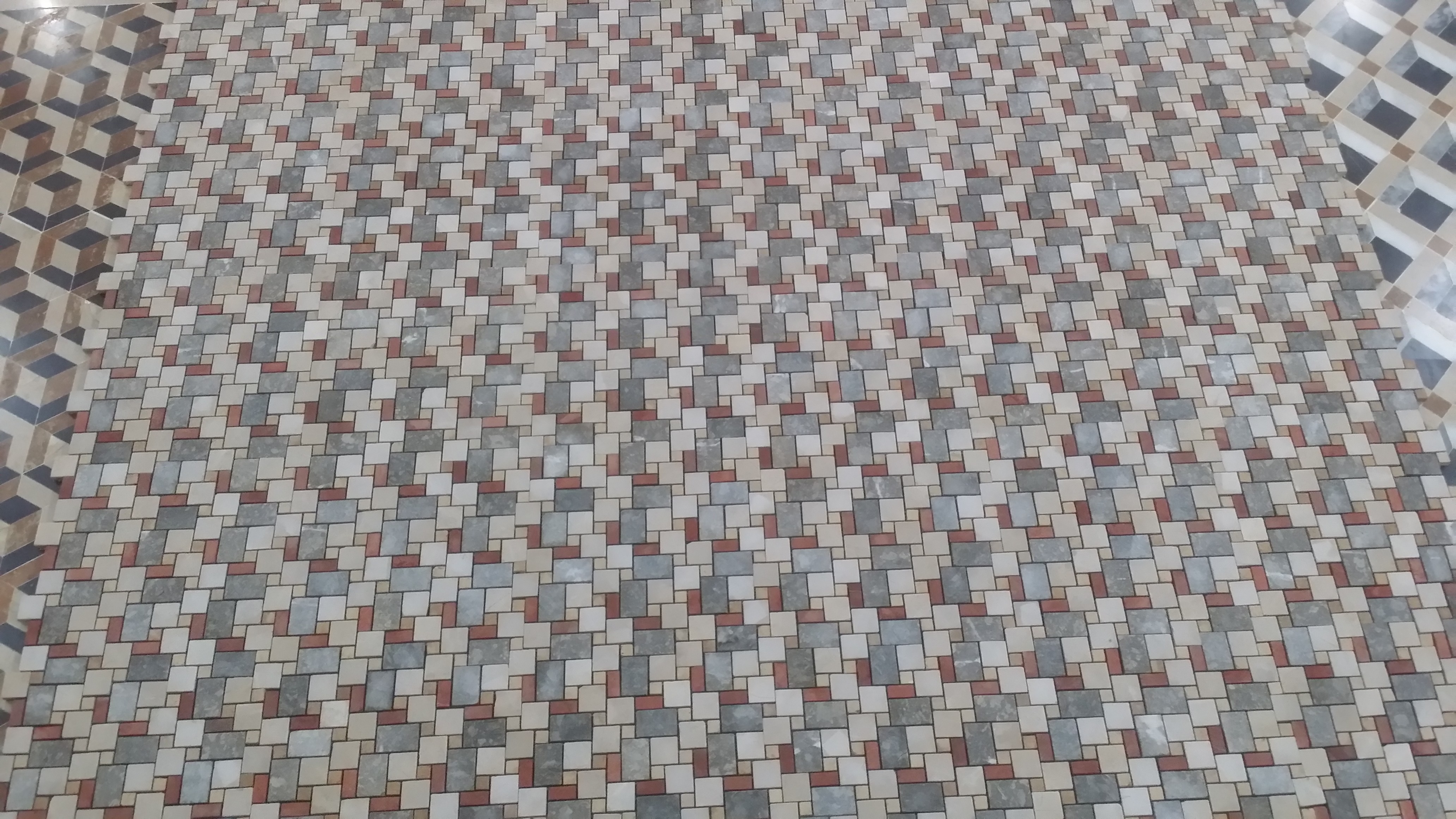 Giga Mall food court 3D marble pattern flooring